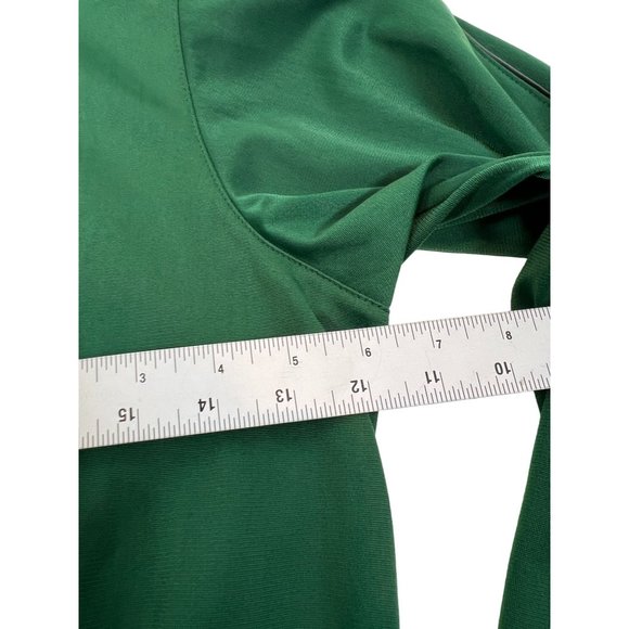 Nike Track Jacket Swoosh Logo Sportswear Full Zip Mock Neck Green Long Sleeve L - Picture 9 of 10
